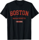 Vintage Boston Massachusetts MA Athletic Style Sports Design T-Shirt - T-Shirt | Black