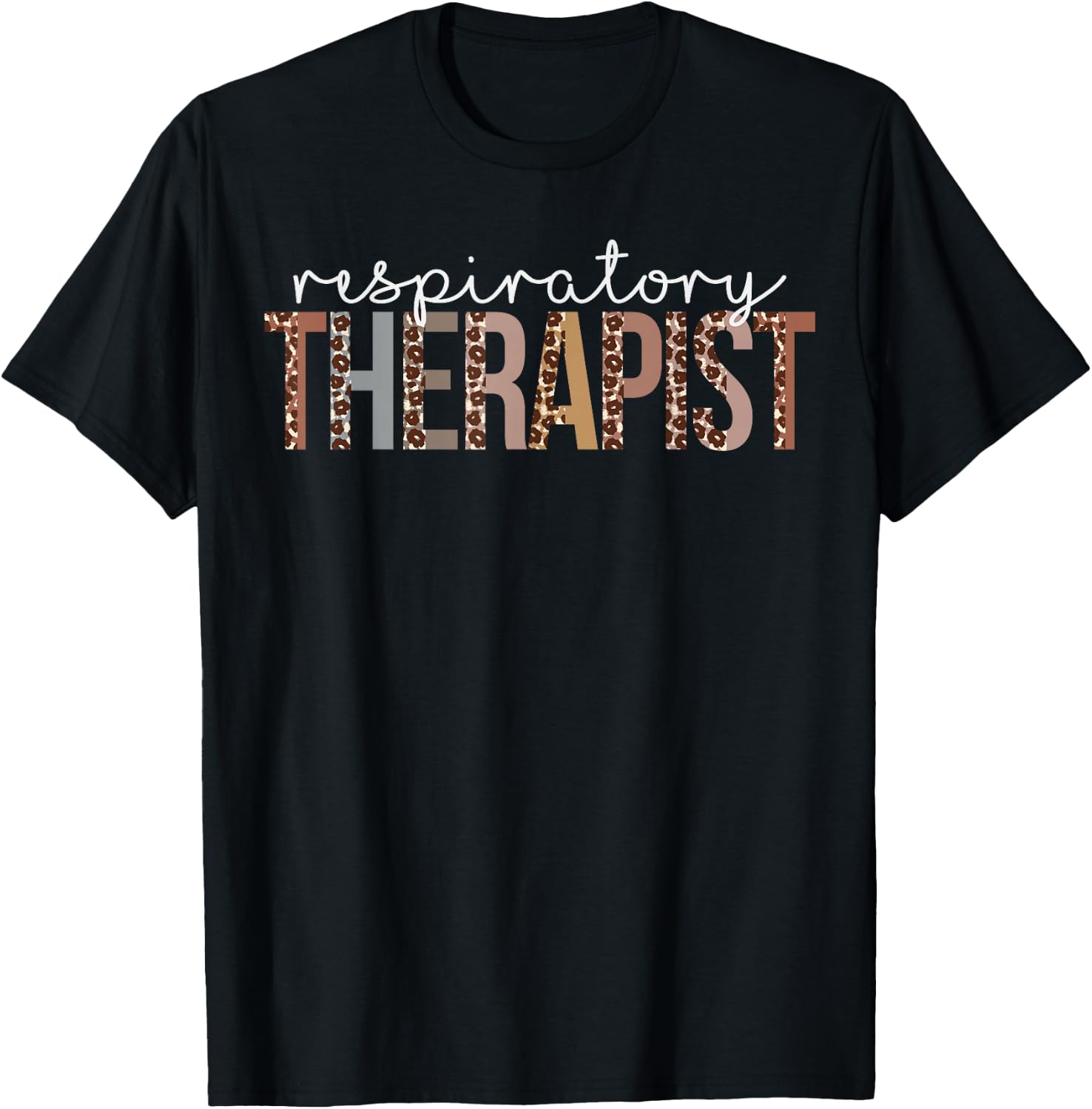 Leopard Respiratory Therapist healthcare workers T-Shirt - T-Shirt | Black