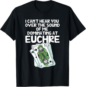 Euchre Card Game Player Euchre Gamers Funny Partner T-Shirt - T-Shirt | Black