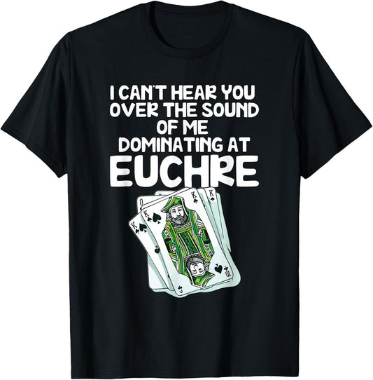 Euchre Card Game Player Euchre Gamers Funny Partner T-Shirt - T-Shirt | Black