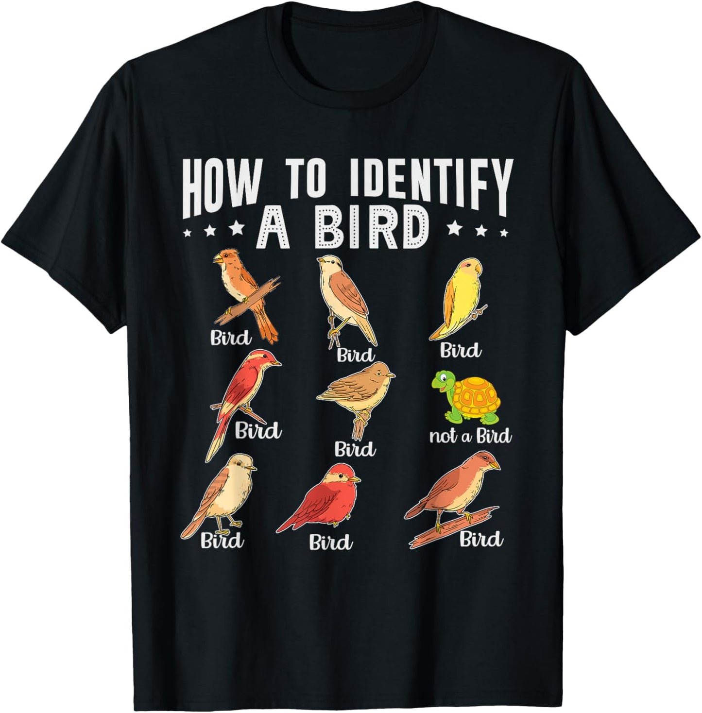 How To Identify A Bird | Bird Watcher | Bird Lover T-Shirt - T-Shirt | Black