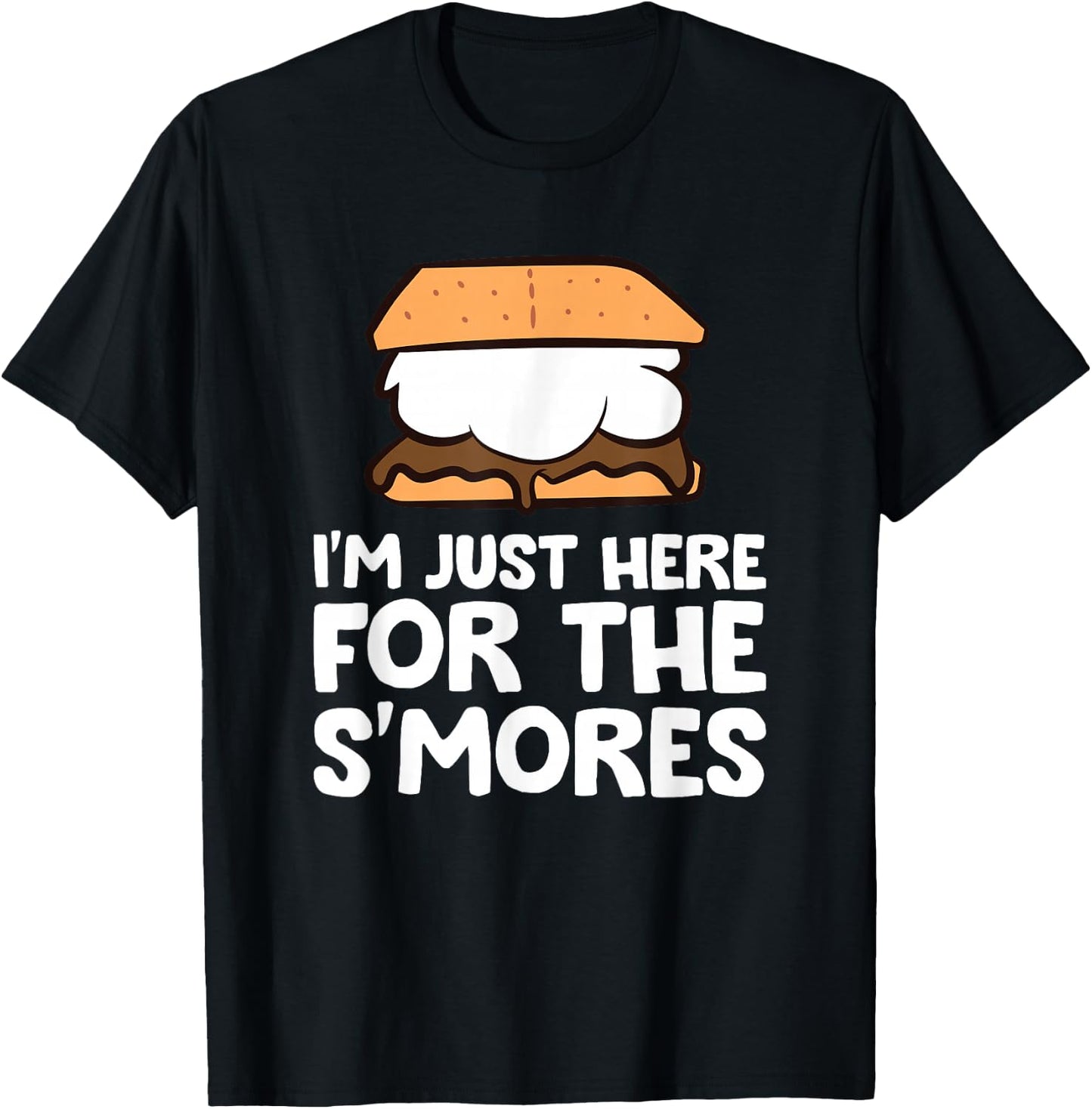 I'm Just Here For The Smores Campfire S'Mores T-Shirt - T-Shirt | Black
