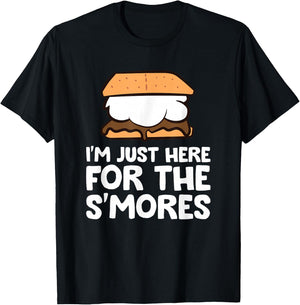 I'm Just Here For The Smores Campfire S'Mores T-Shirt - T-Shirt | Black