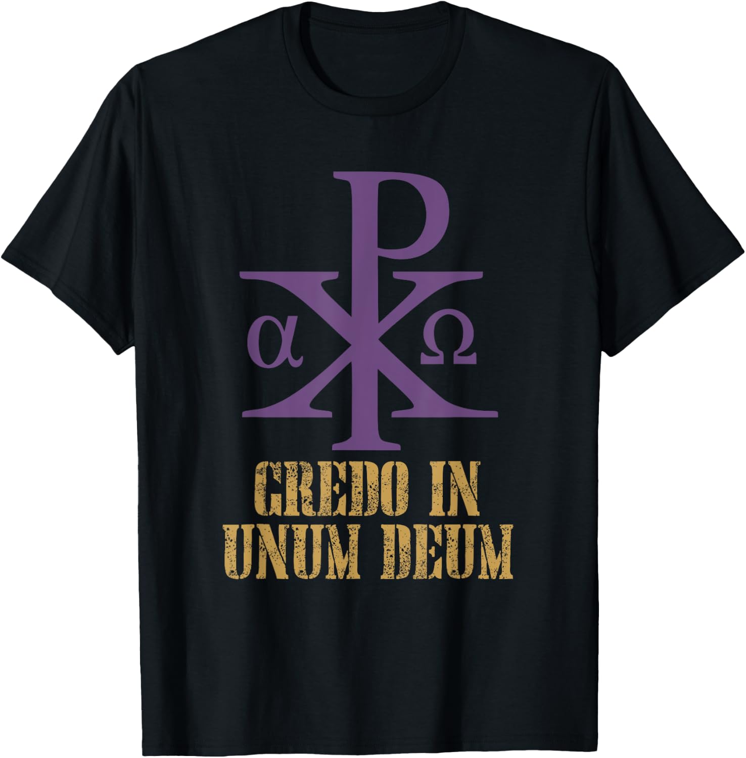 Chi Rho Christogram Catholic T-Shirt - T-Shirt | Black