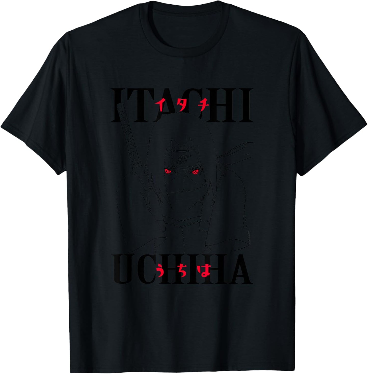 Naruto Shippuden Itachi Line Work T-Shirt - T-Shirt | Black