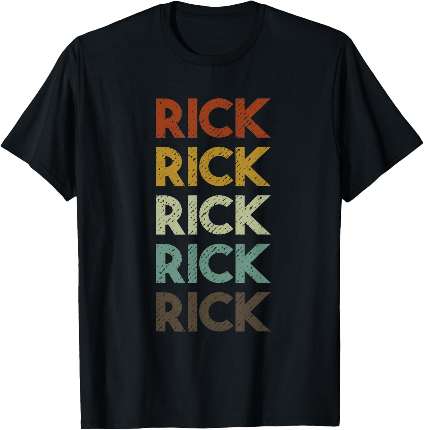 Retro Rick Vintage Distressed Style T-Shirt - T-Shirt | Black