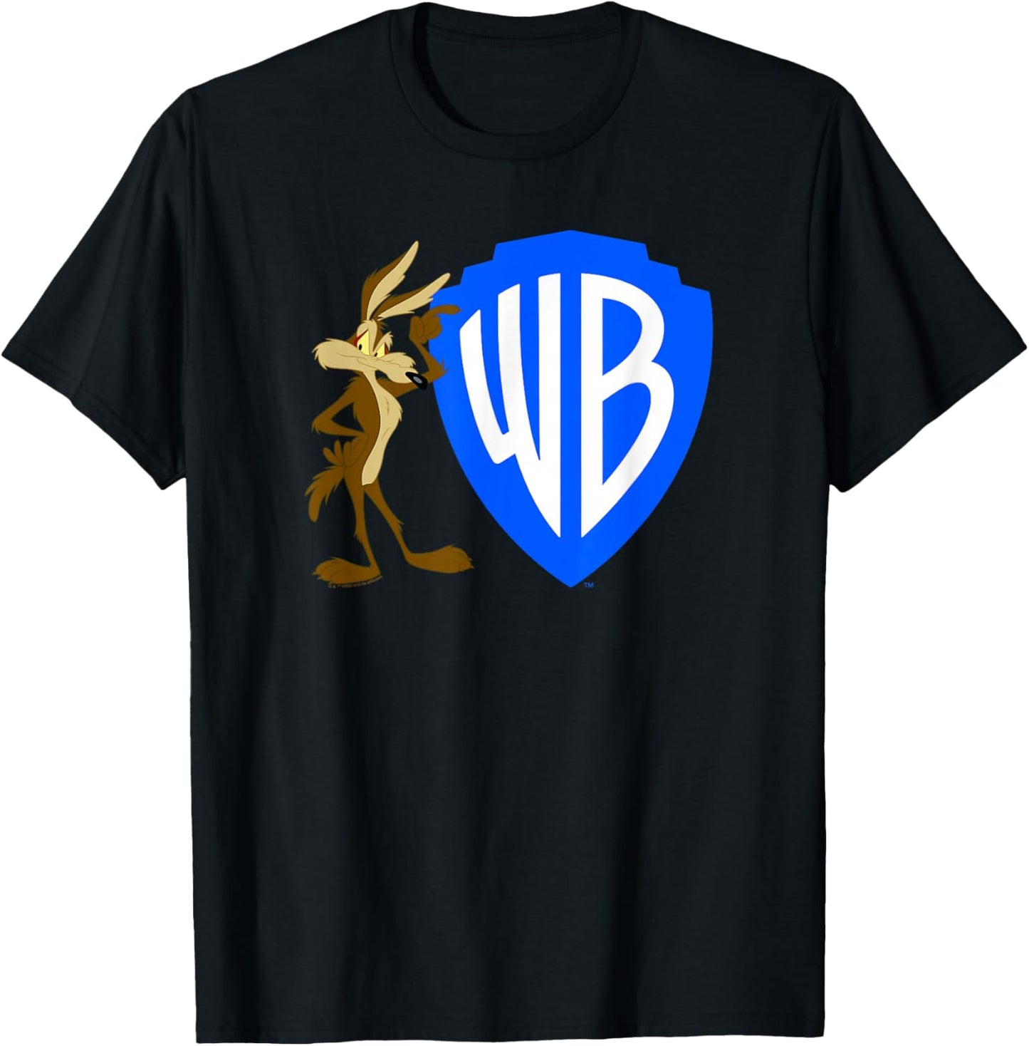 WB100 Wile E. Coyote Warner Bros. Classic Badge Logo T-Shirt - T-Shirt | Black