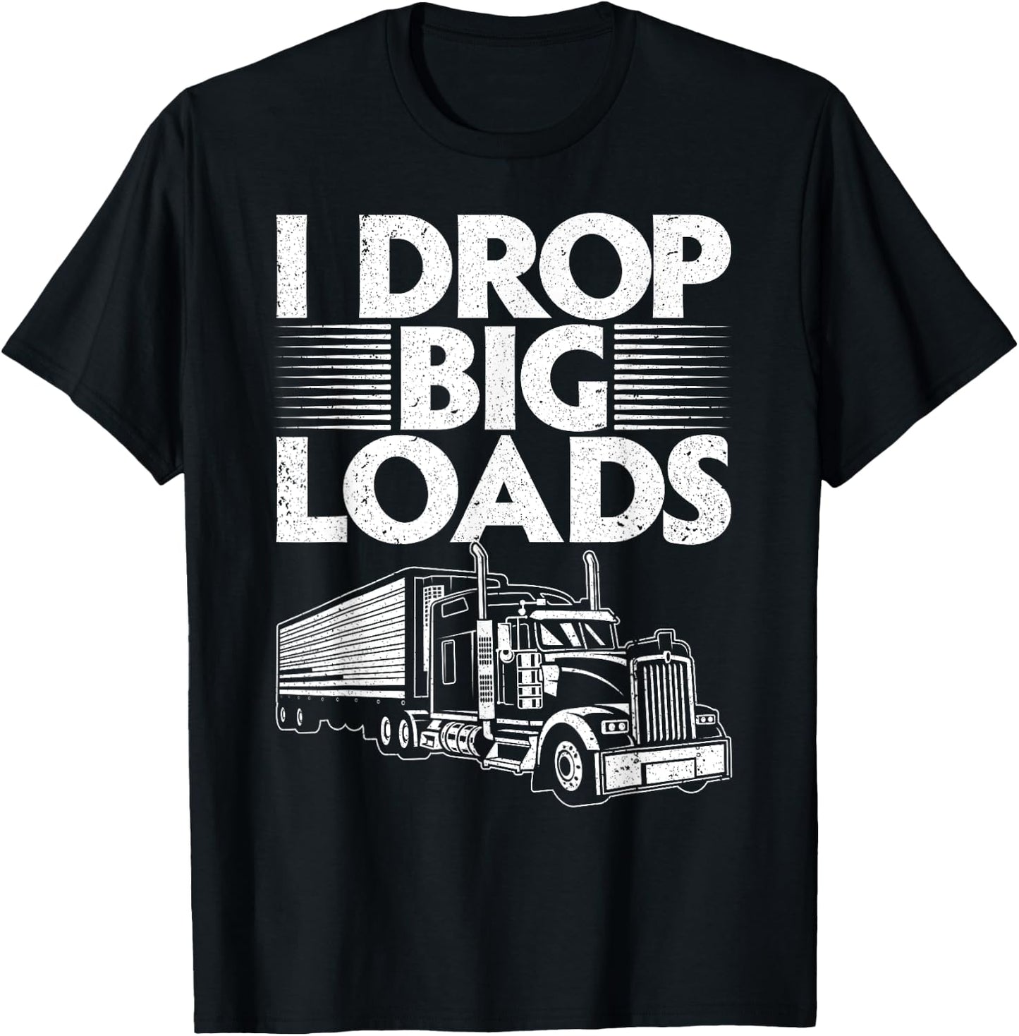 Funny Trucker Design Women Semi Truck Driver Lover T-Shirt - T-Shirt | Black