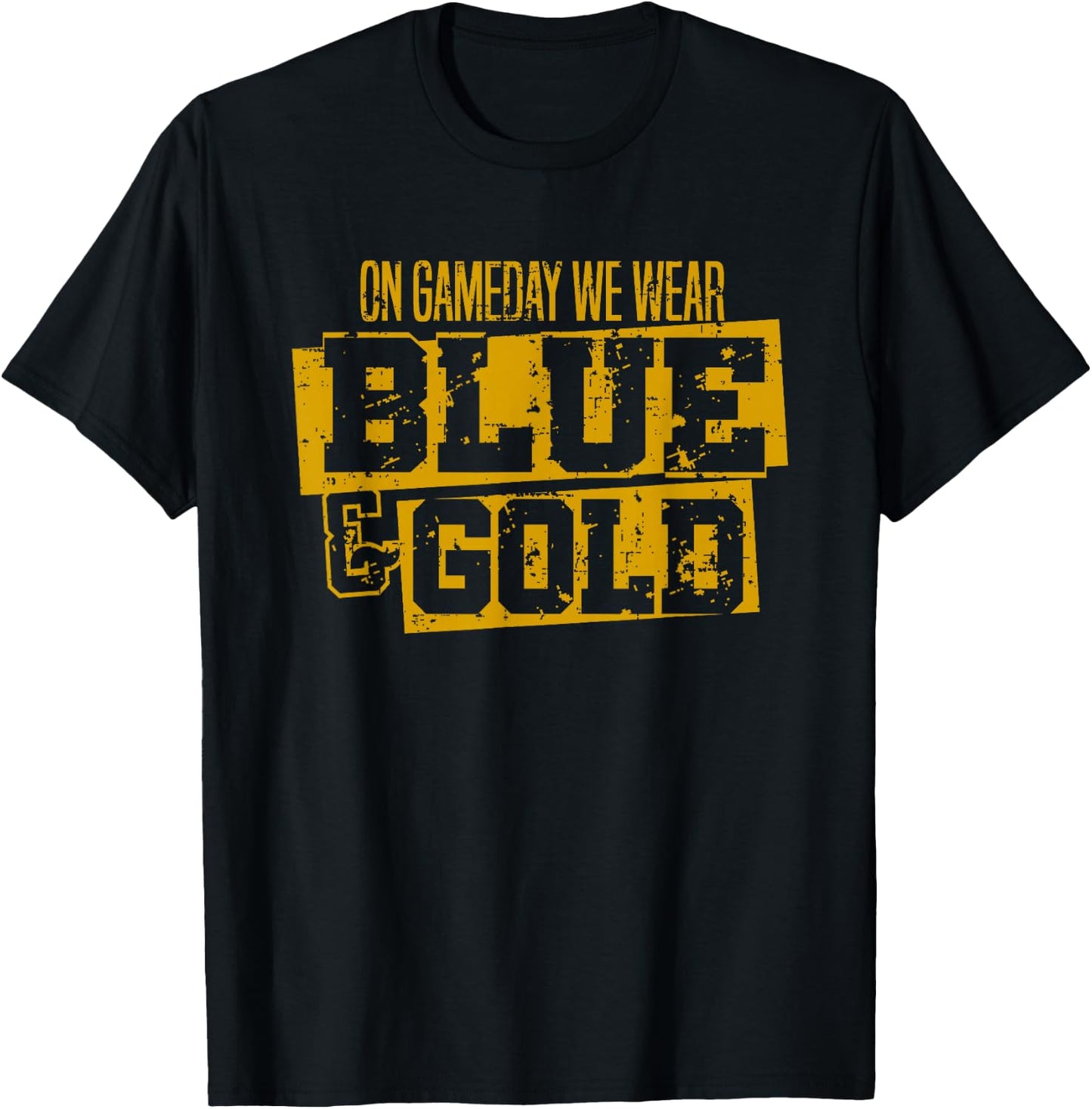Blue Gold Game Day Group for High School Football Sports T-Shirt - T-Shirt | Black
