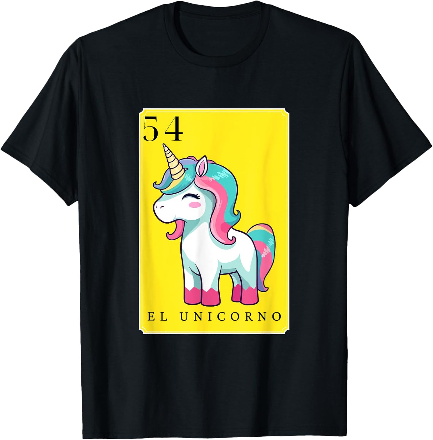 El Unicorno Funny Spanish-Mexican Bingo Cards The Unicorn T-Shirt - T-Shirt | Black