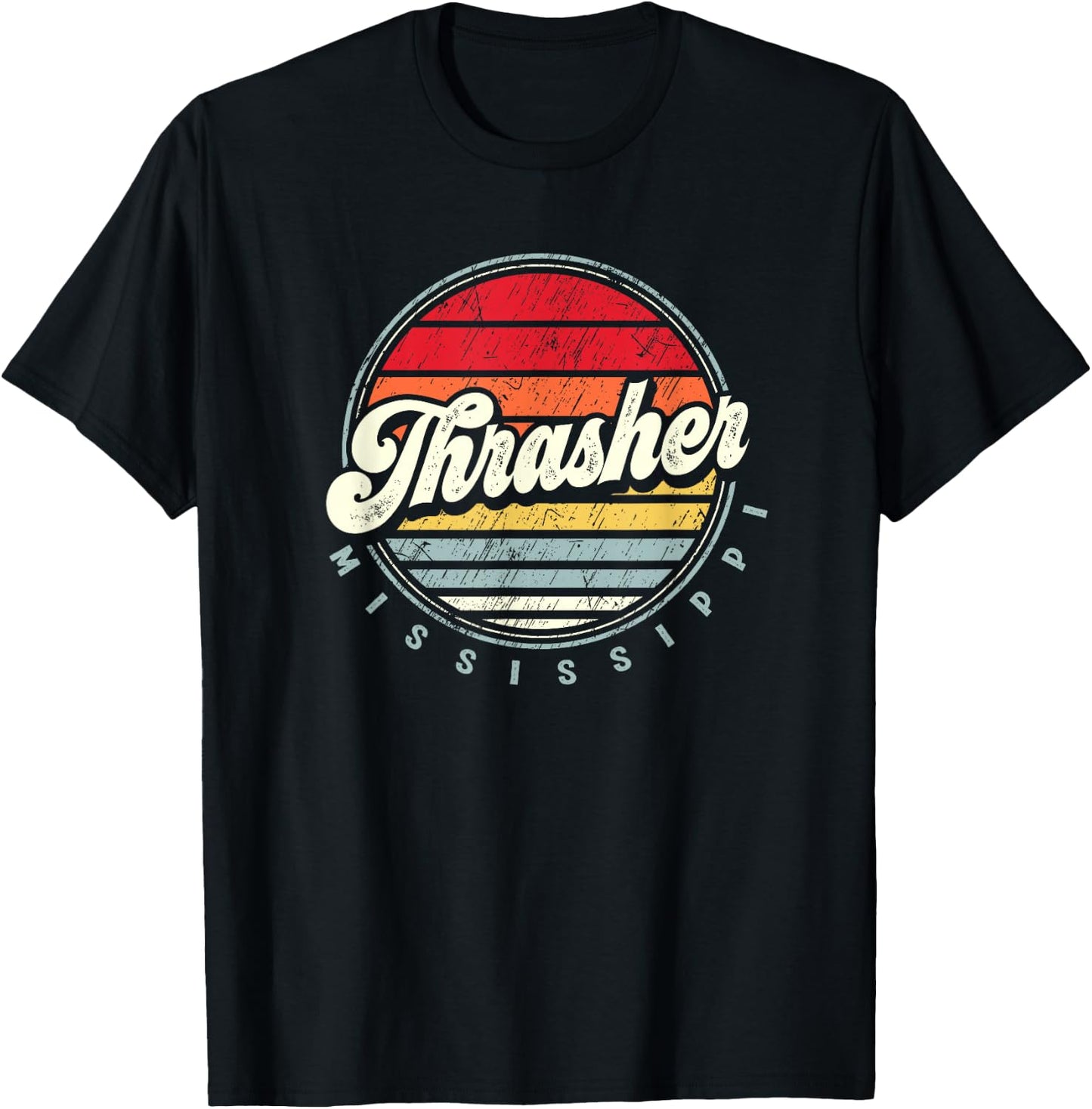 Retro Thrasher Home State Cool 70s Style Sunset T-Shirt - T-Shirt | Black