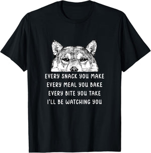Every snack you make Every meal you bake Shiba Inu T-Shirt - T-Shirt | Black