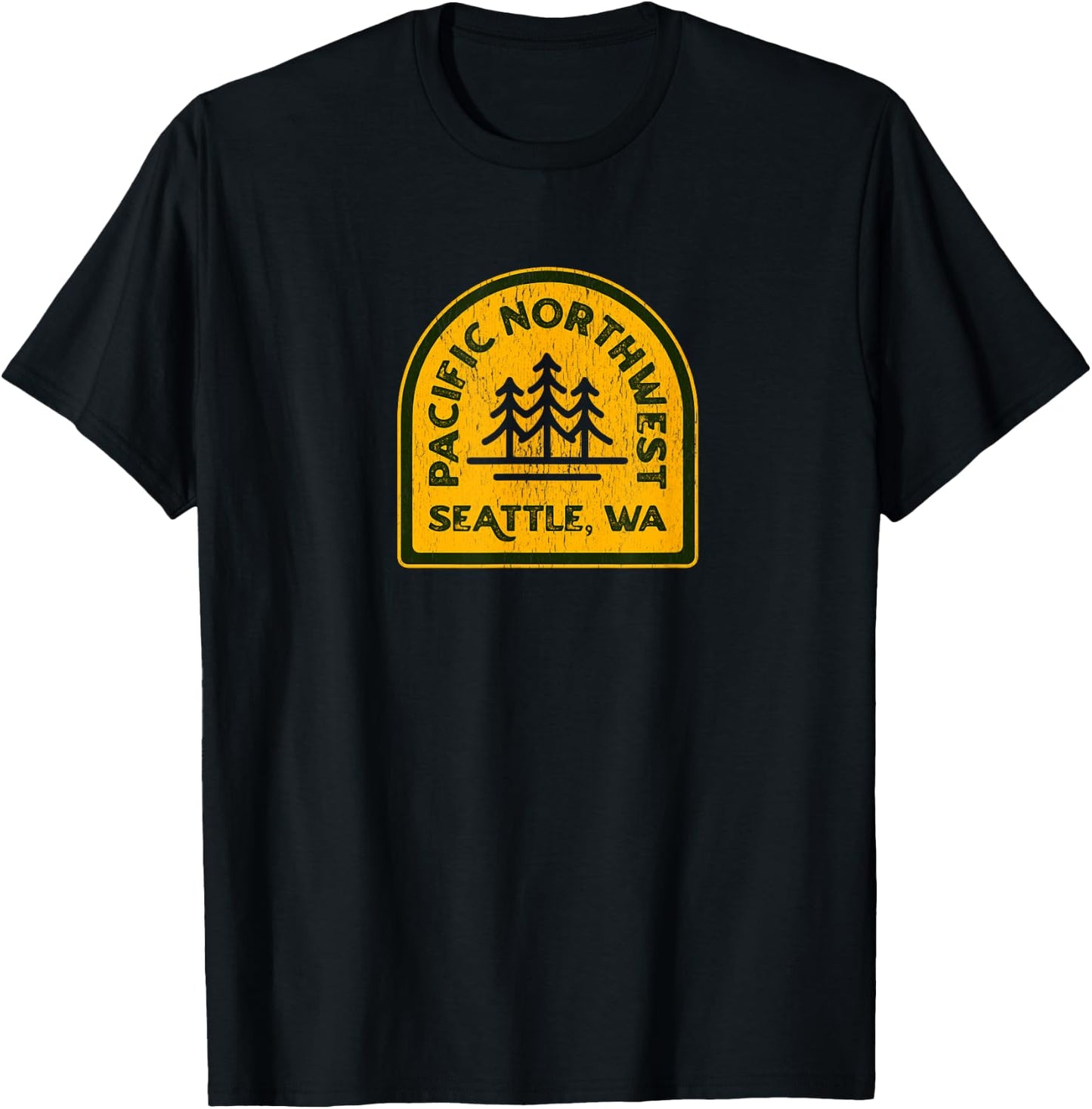 Vintage Seattle Washington PNW Pacific Northwest T-Shirt - T-Shirt | Black