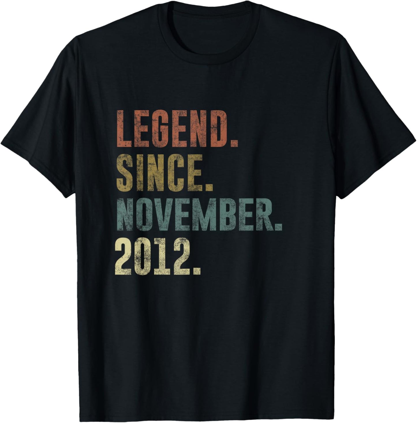Funny 2012 13th Birthday Vintage Legend Since November 2012 T-Shirt - T-Shirt | Black