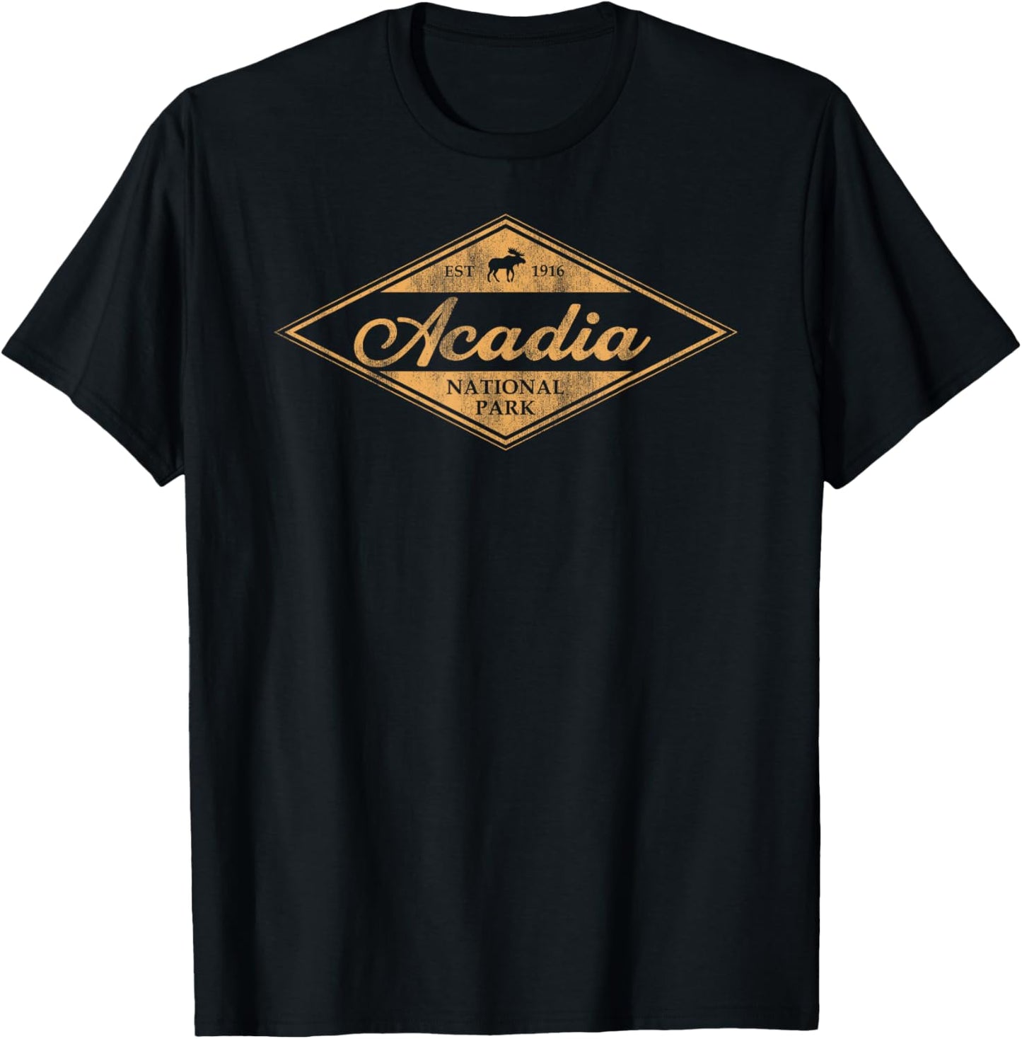 Retro Acadia National Park Maine Kids Hiking T-Shirt - T-Shirt | Black