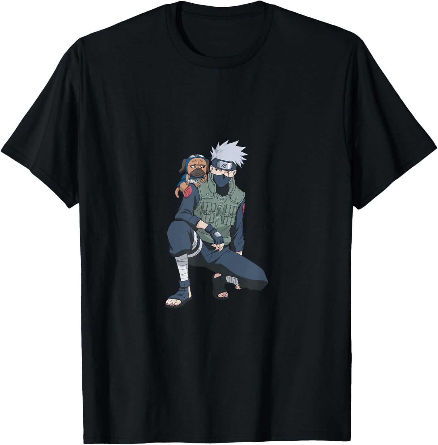 Naruto Shippuden Kakashi & Pakkun Small T-Shirt - T-Shirt | Black