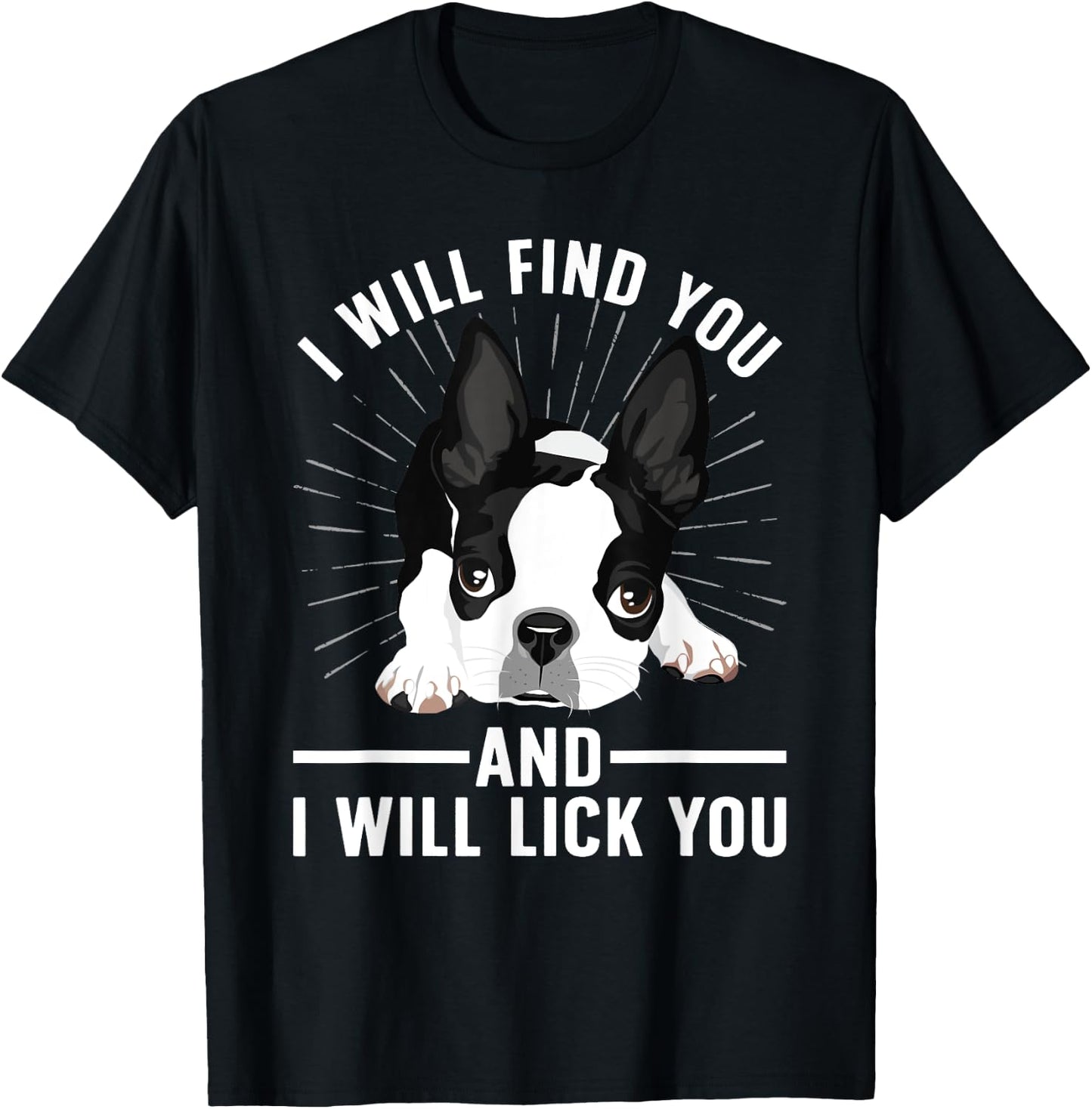 Cute Boston Terrier Art Women Boston Terrier Lover T-Shirt - T-Shirt | Black