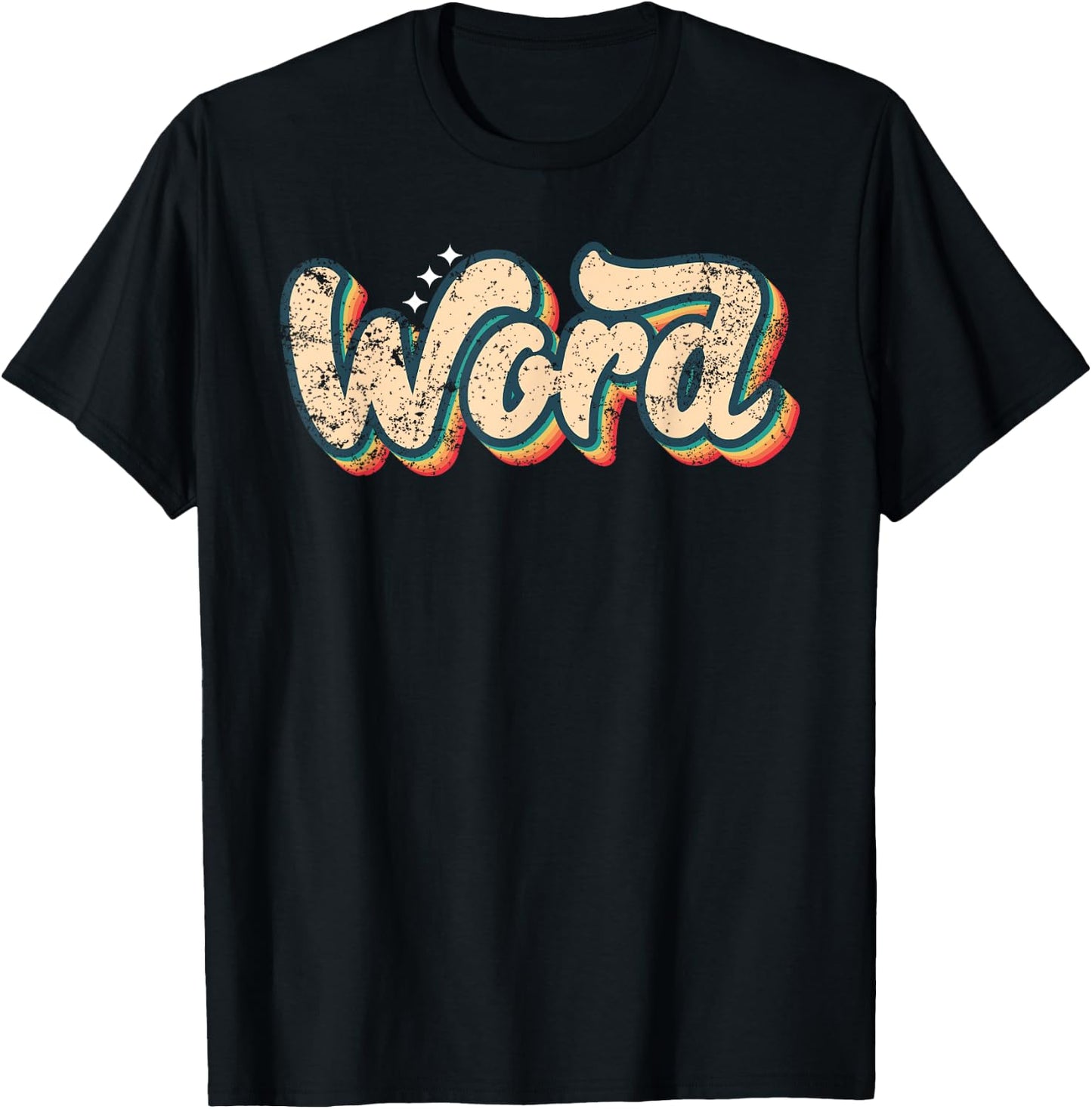 Word Shirt Vintage Look Slang A 70s Costume Or 80s Costume T-Shirt - T-Shirt | Black