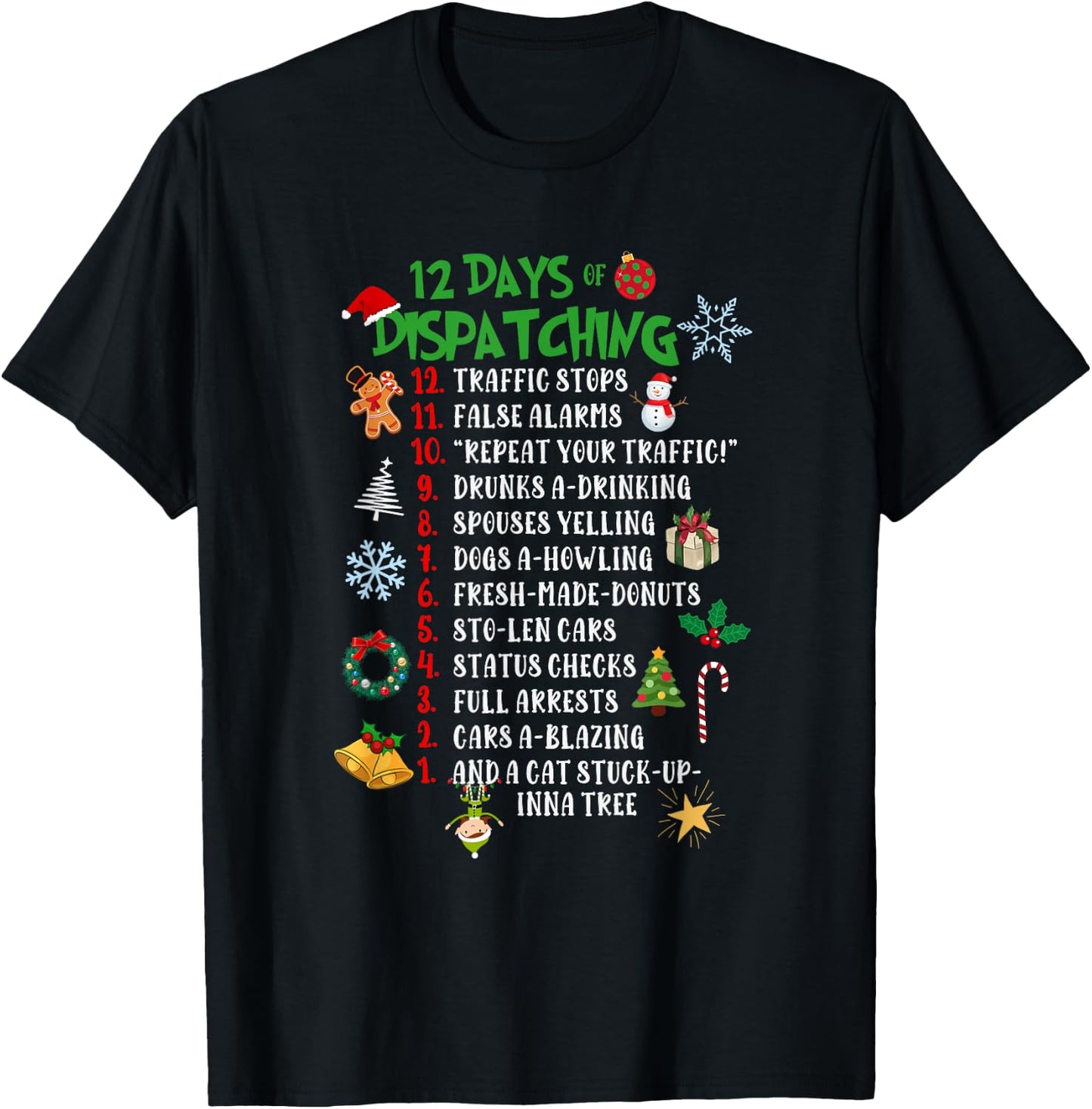 Funny 911 Dispatcher Police Thin Gold Line T-Shirt - T-Shirt | Black