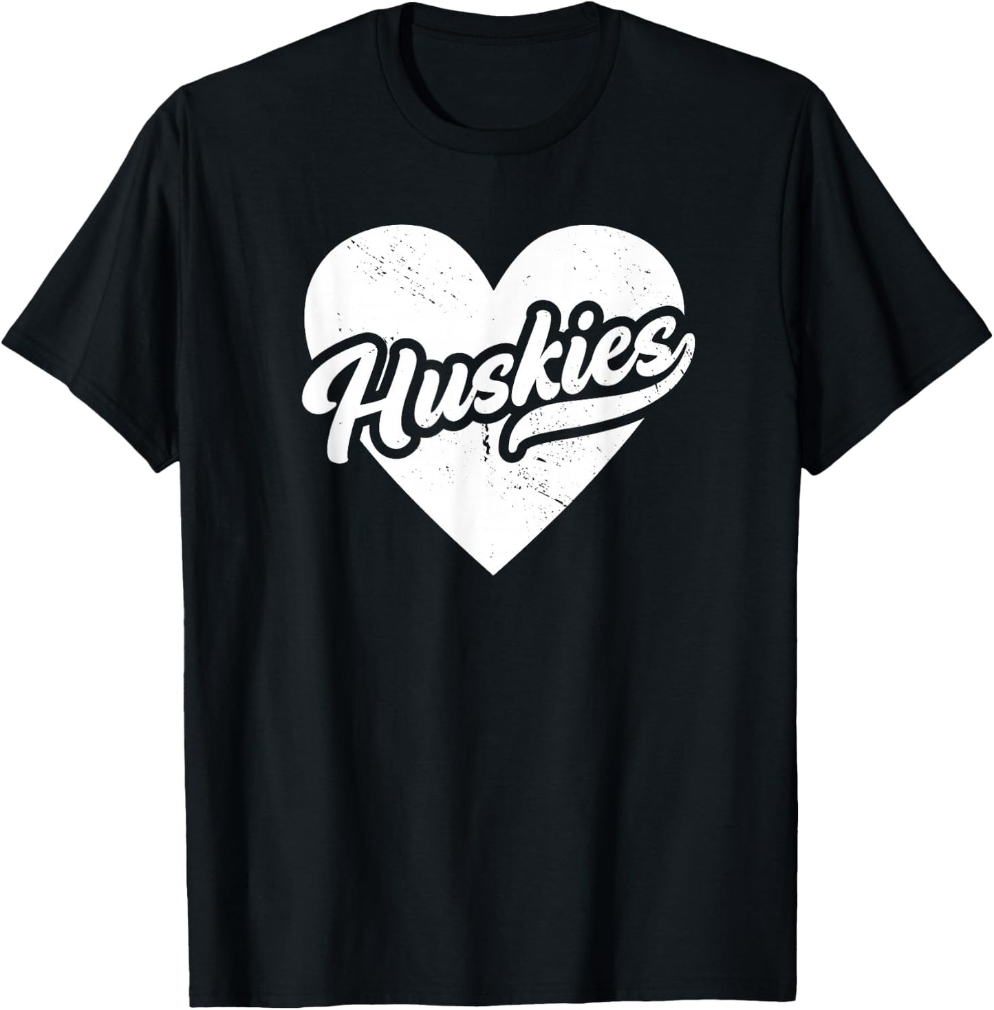 Vintage Huskies School Spirit Go Huskies Love T-Shirt - T-Shirt | Black