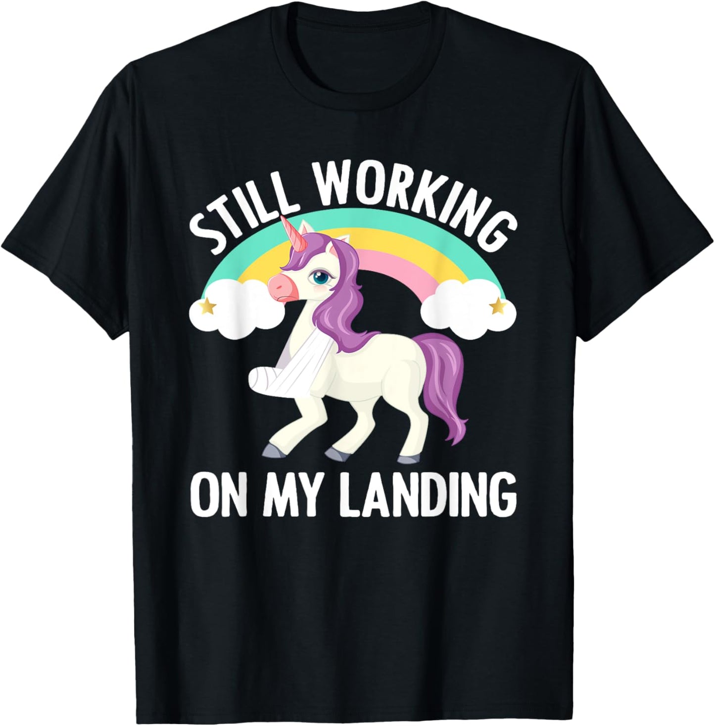 Cool Broken Arm Women Broke Elbow Hand Unicorn T-Shirt - T-Shirt | Black
