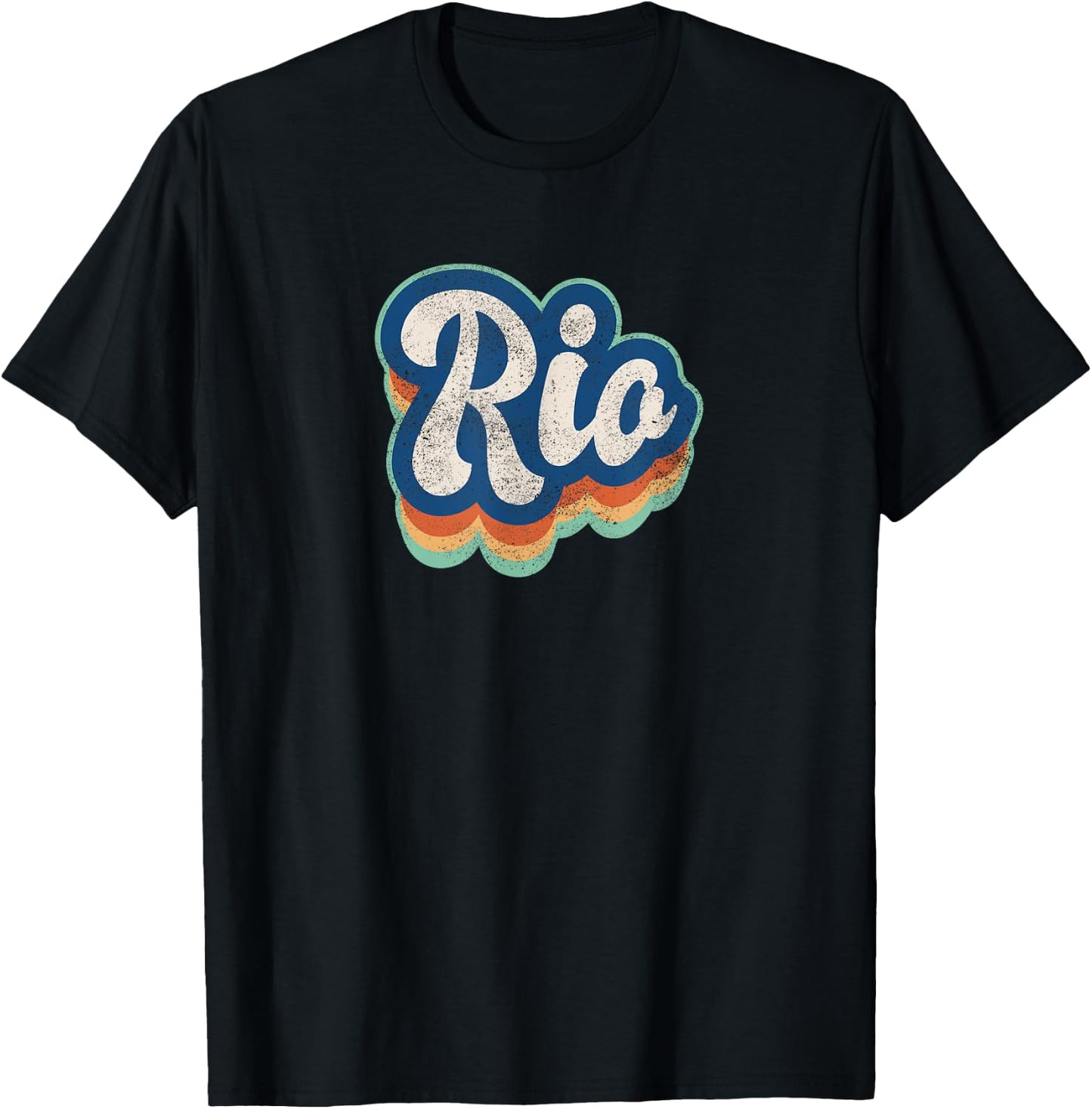 Rio First Name Boy Vintage Style 70s 80s Personalized T-Shirt - T-Shirt | Black