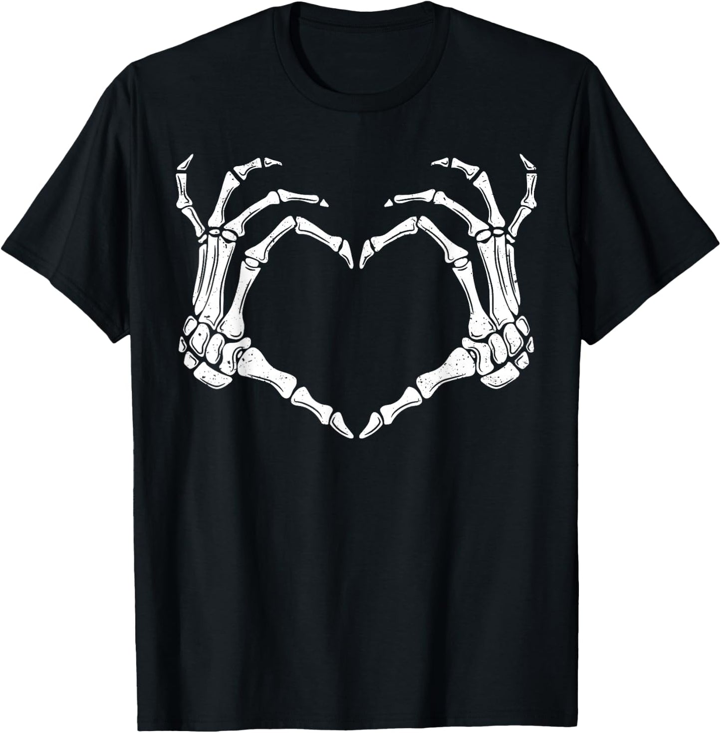 Skeleton Hands Heart Sign Retro Halloween Costume Women Men T-Shirt - T-Shirt | Black