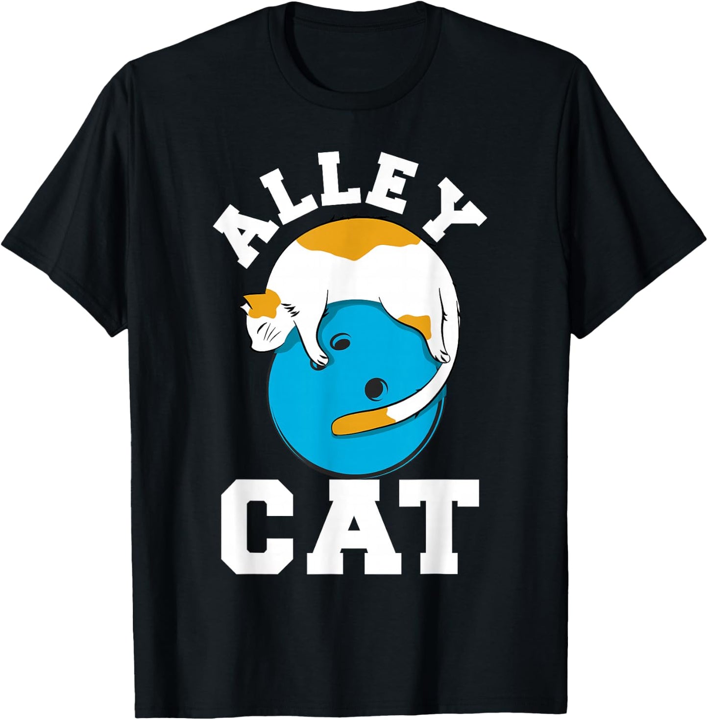 Funny Bowling Cat Pun Alley Cat T-Shirt - T-Shirt | Black