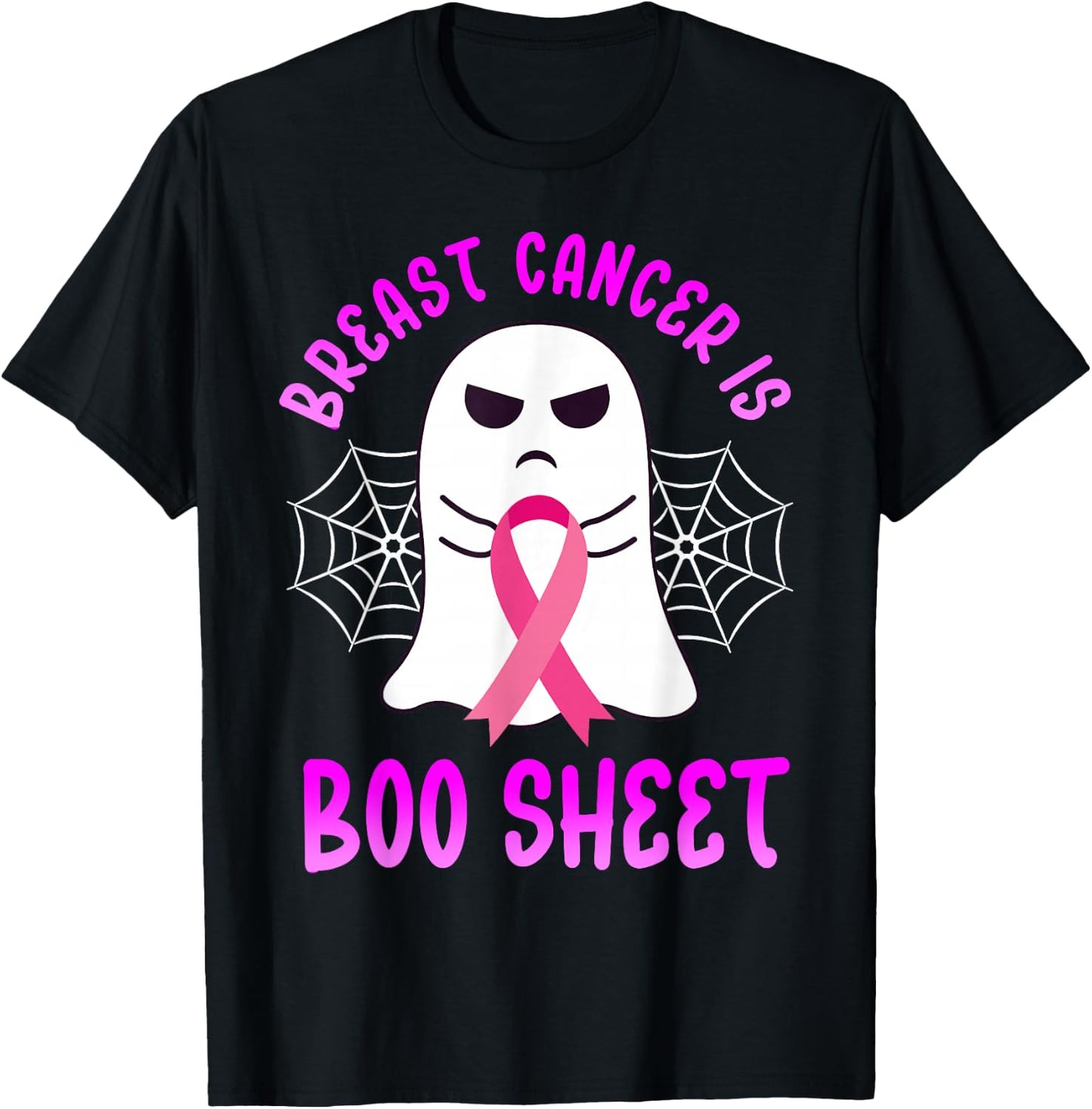 Breast Cancer Is Boo Sheet Halloween Breast Cancer Awareness T-Shirt - T-Shirt | Black