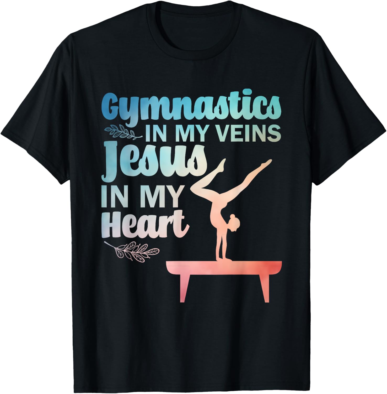 Funny Gymnastics Design Women Gymnast Jesus Lovers T-Shirt - T-Shirt | Black