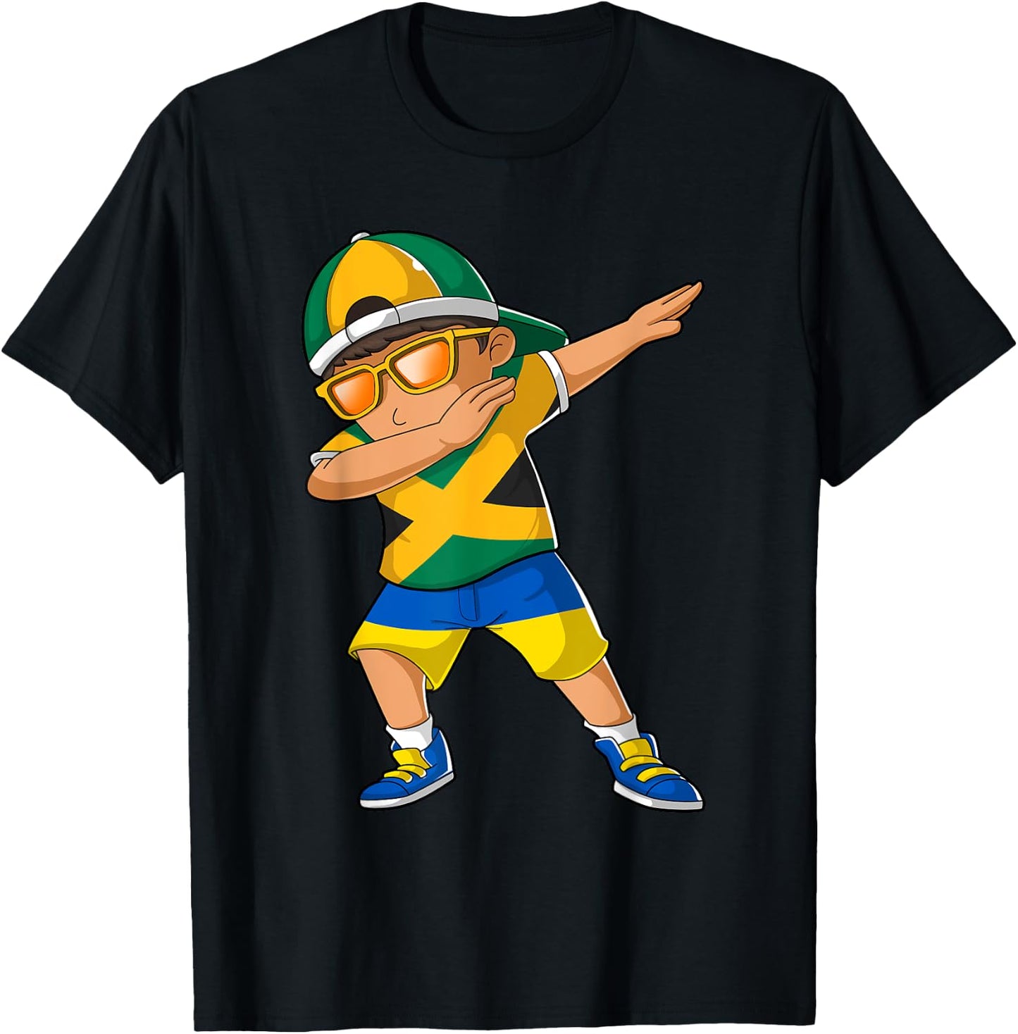 Half Jamaican Half Ukrainian Boy Jamaica Ukraine Flag T-Shirt - T-Shirt | Black
