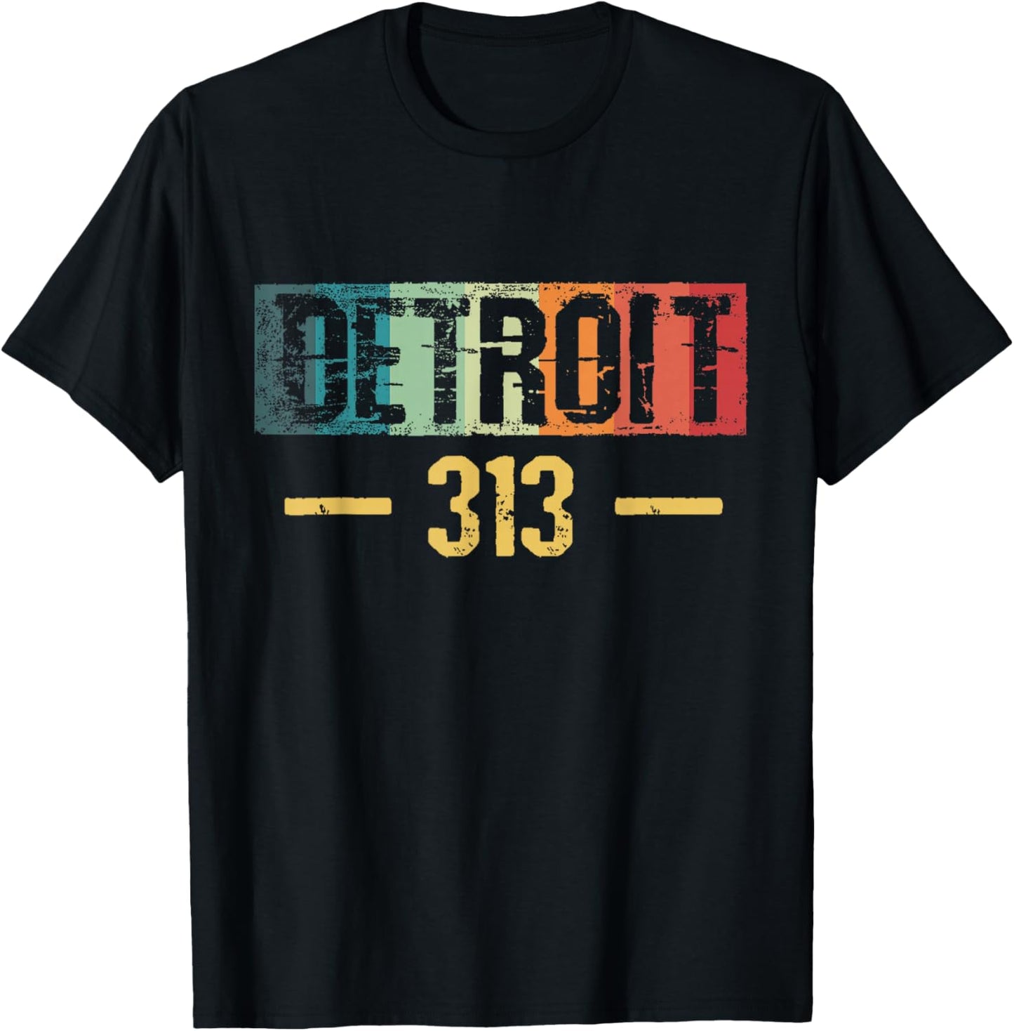 Detroit 313 Vintage T-Shirt - T-Shirt | Black