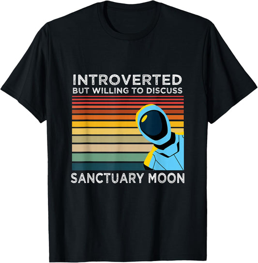 Introverted But Willing to Discuss Sanctuary Moon T-Shirt - T-Shirt | Black
