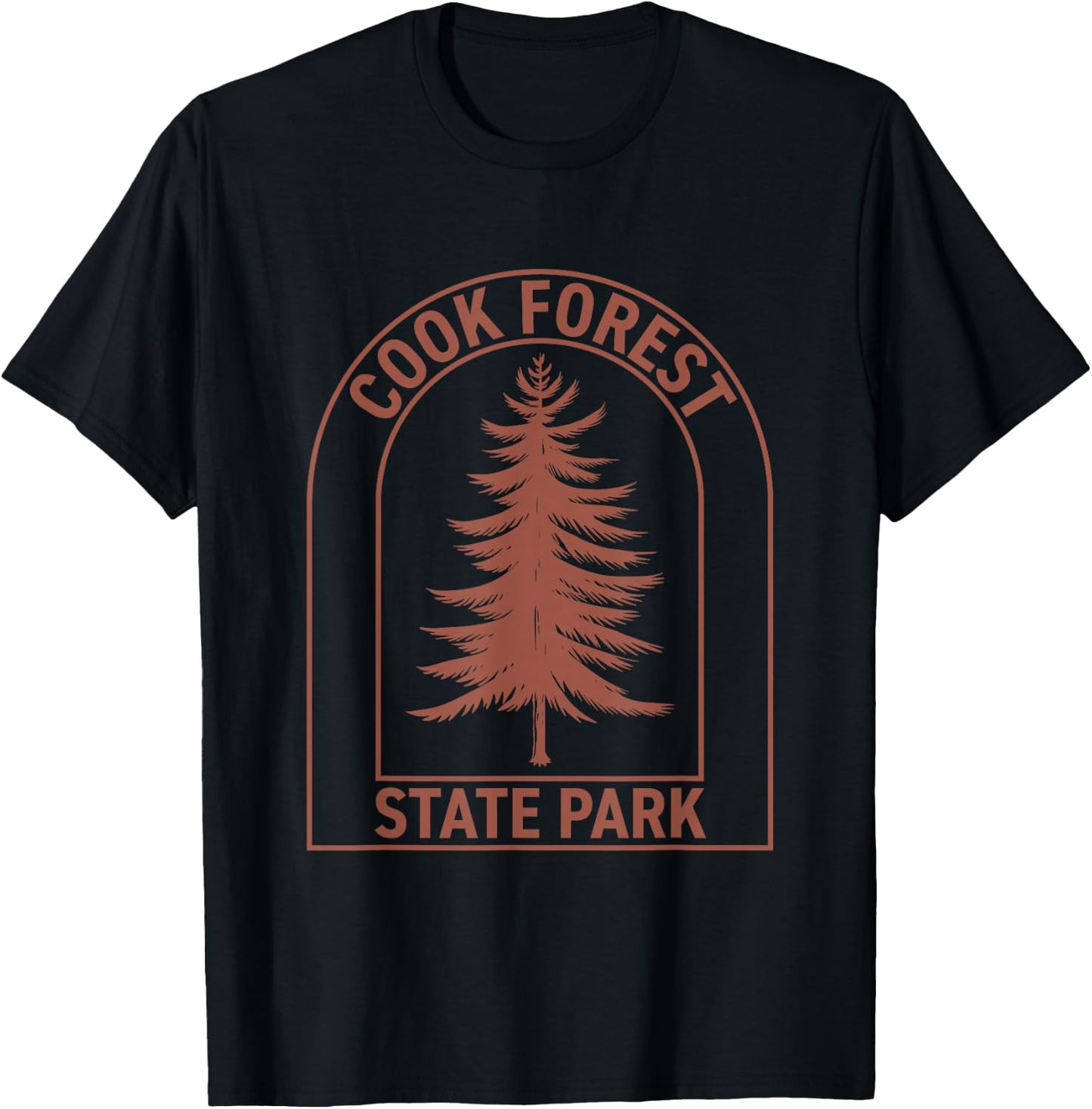 Cook Forest State Park Pennsylvania Vintage Tree T-Shirt - T-Shirt | Black