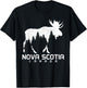 Nova Scotia Canada Vintage Pride Souvenir Moose Nature T-Shirt - T-Shirt | Black