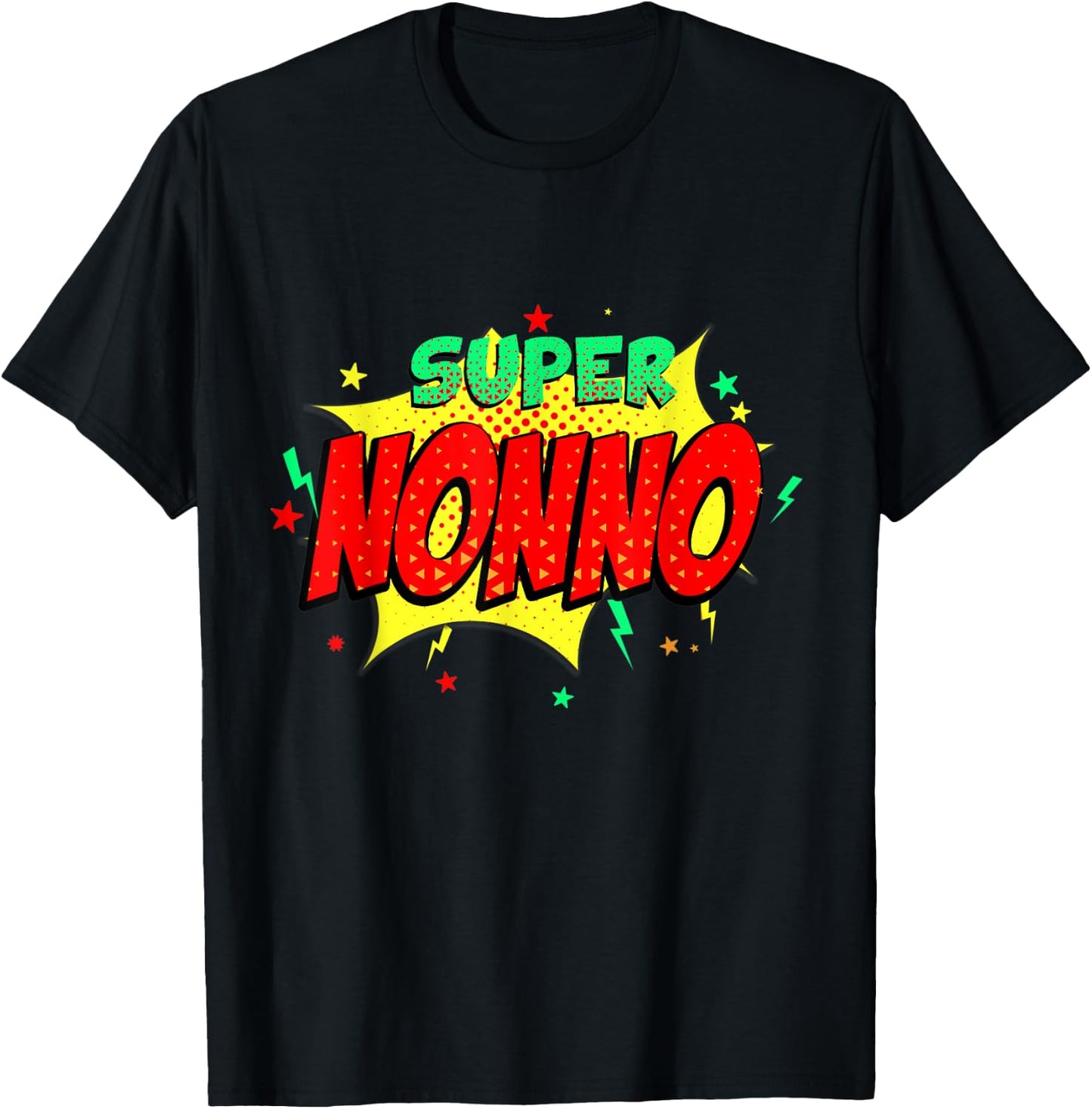 Super Nonno Comic Themed Style Superhero Fathers Day T-Shirt - T-Shirt | Black