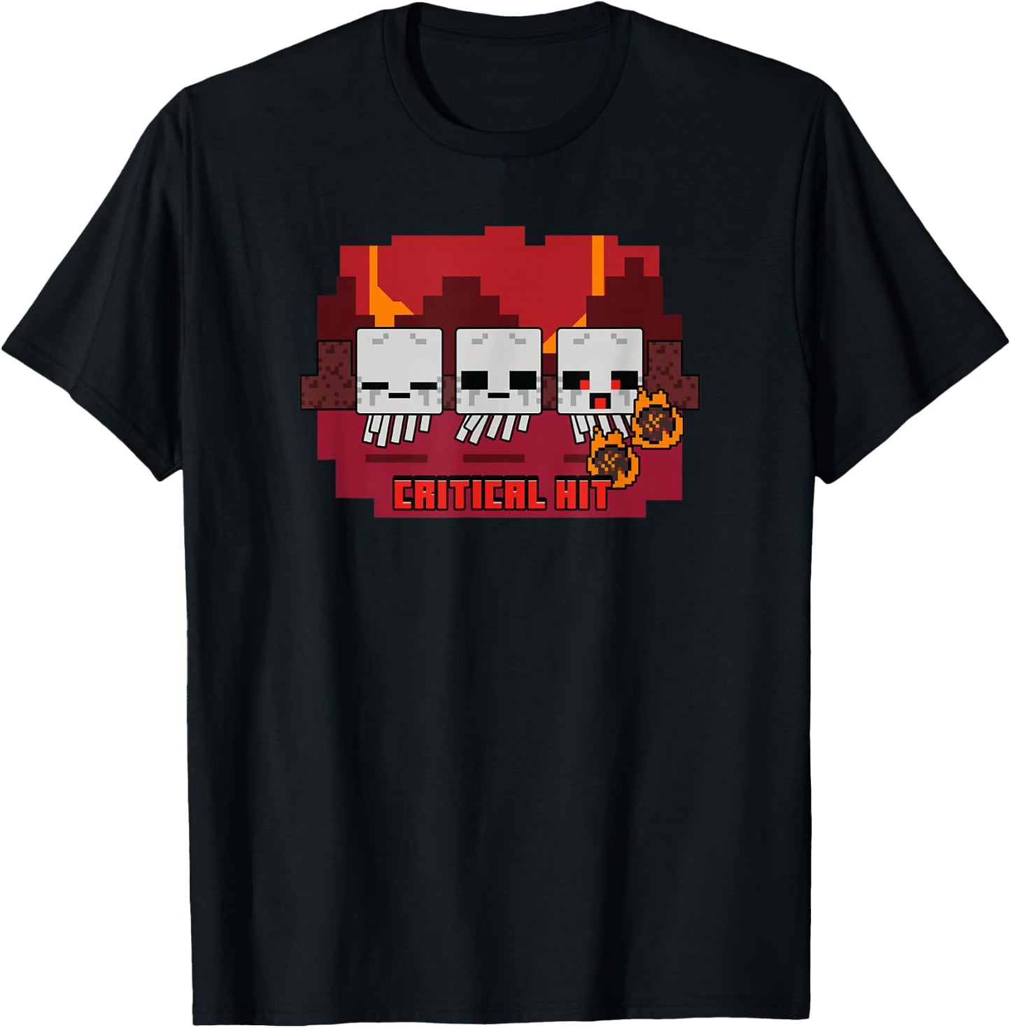 Minecraft Ghast Trio Critical Hit Panel T-Shirt - T-Shirt | Black