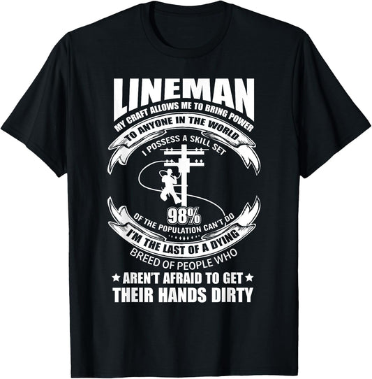 Power Lineman Electric My Craft To Bring Power Skill Set T-Shirt - T-Shirt | Black