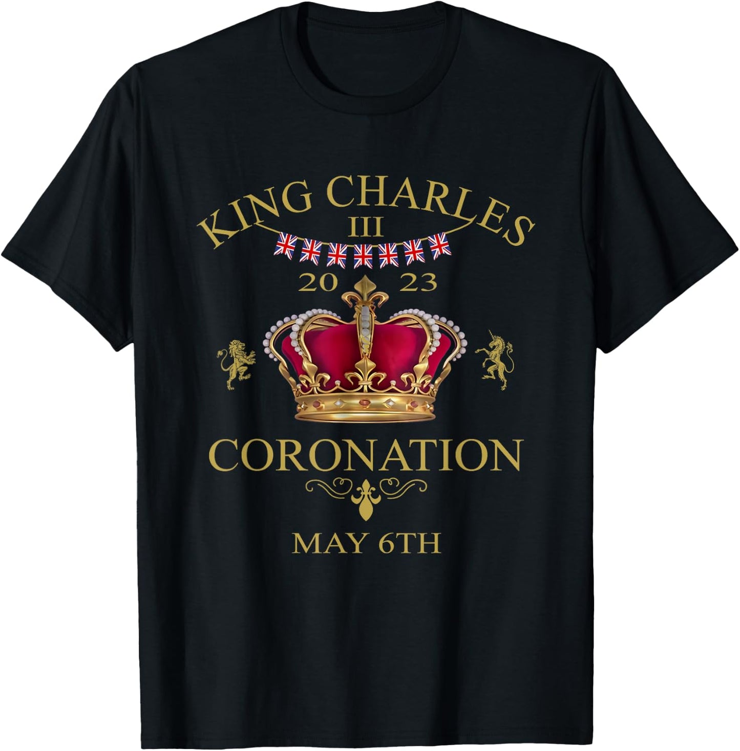 King Charles III Coronation May 2023 King Of England T-Shirt - T-Shirt | Black