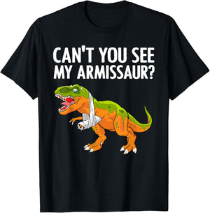 Funny Broken Arm Boy Kids Hand Wrist Injury Dinosaur T-Shirt - T-Shirt | Black