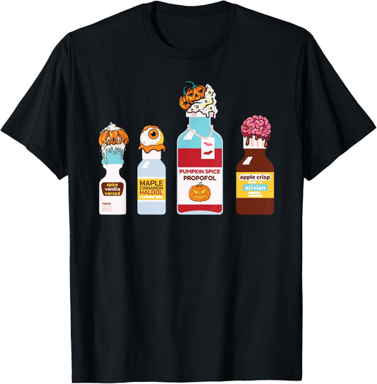 Funny Halloween Crna Pacu ER ED ICU Nurse Critical Care T-Shirt - T-Shirt | Black