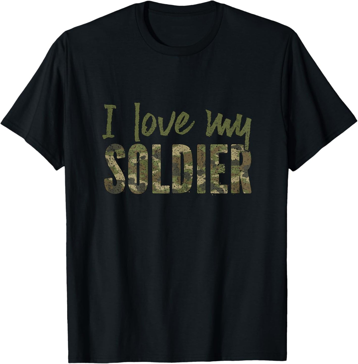 I Love My Soldier Army Girlfriend Camo T-Shirt - T-Shirt | Black