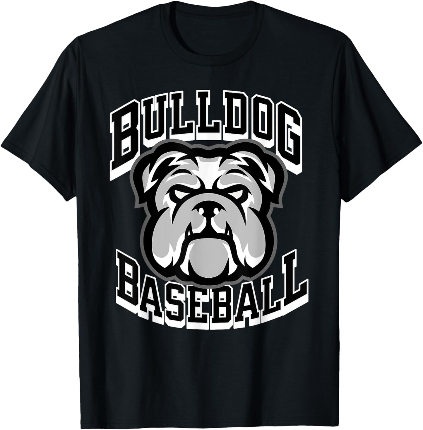 Bulldogs Black Baseball Game Day Print Stars Mom Dad Royal T-Shirt - T-Shirt | Black