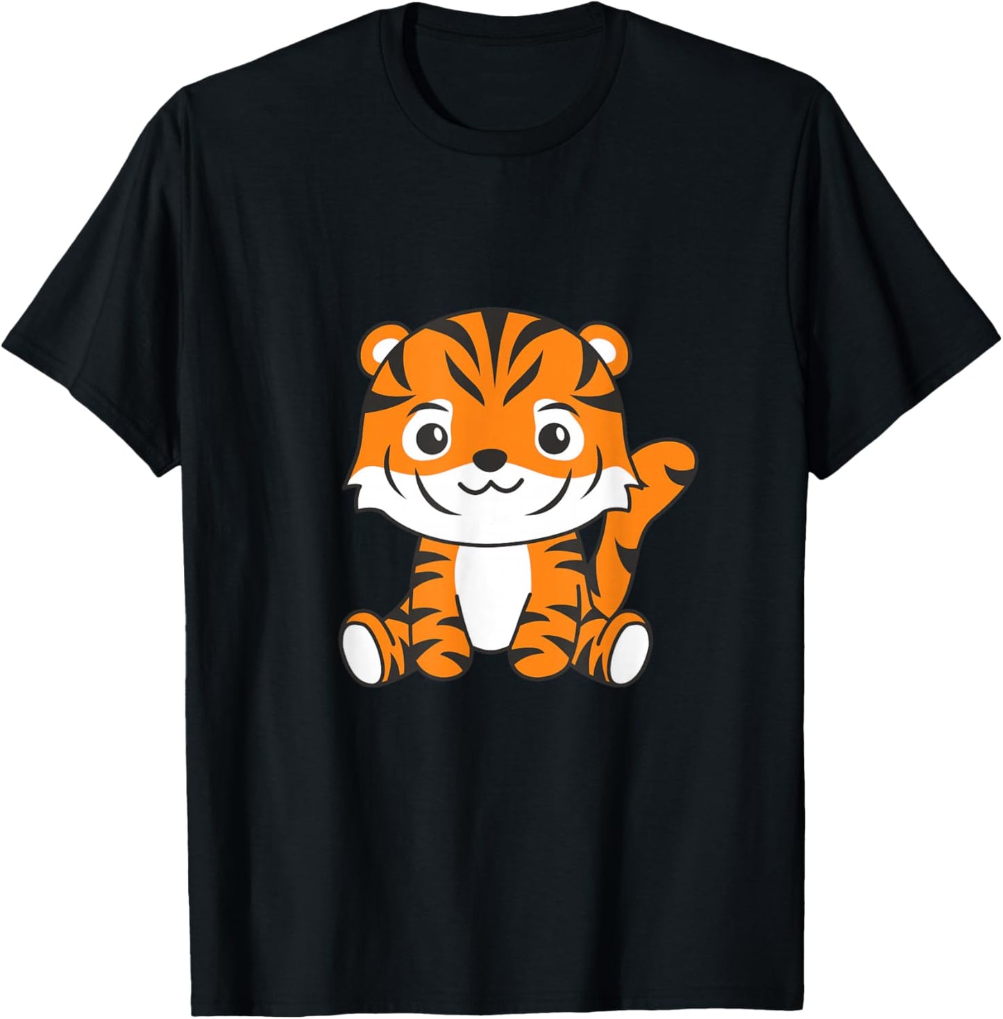 Tiger cute animals for children, manga tiger T-Shirt - T-Shirt | Black