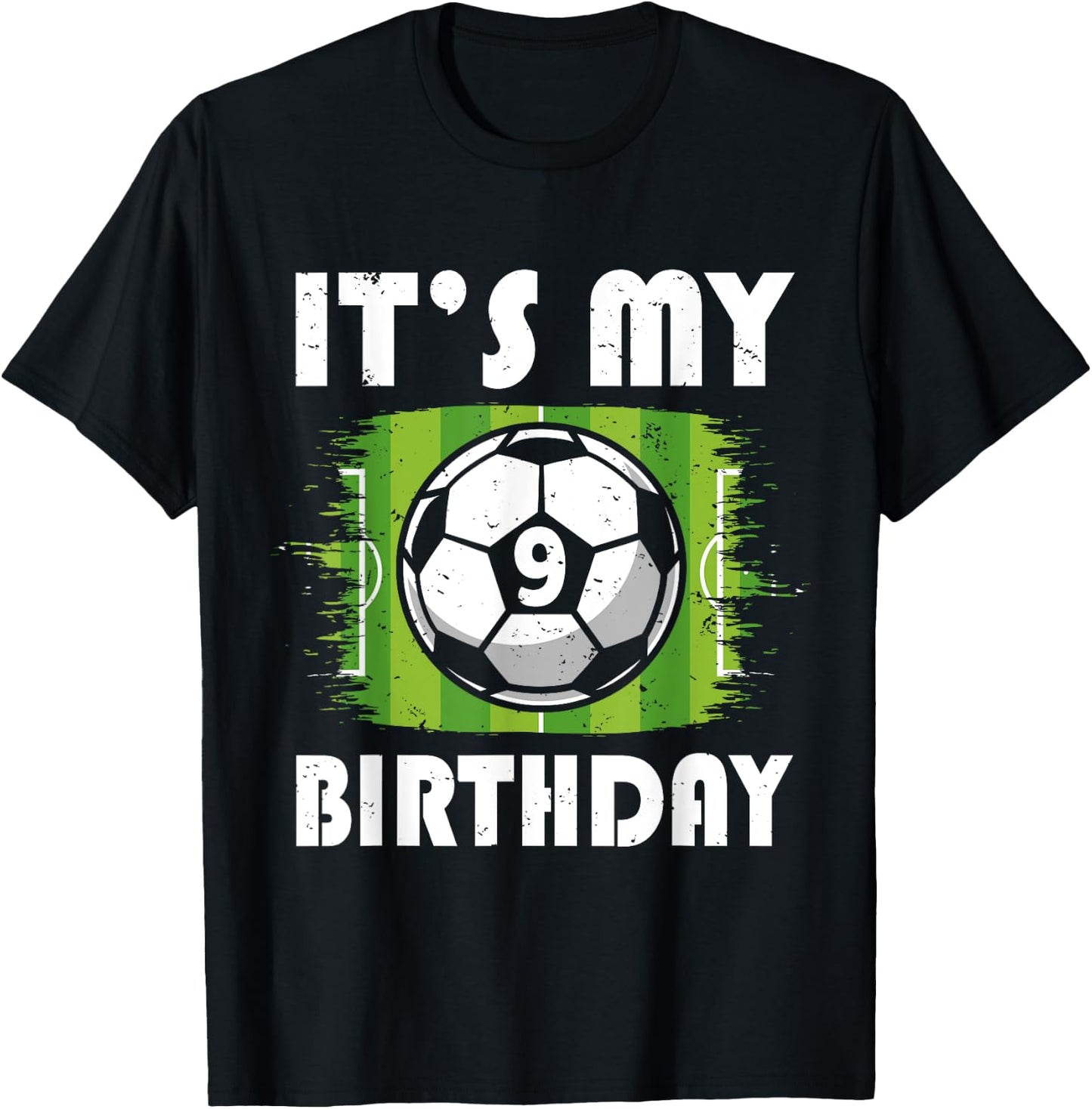 9 Years Old Kids Soccer Player 9th Birthday Boy T-Shirt - T-Shirt | Black