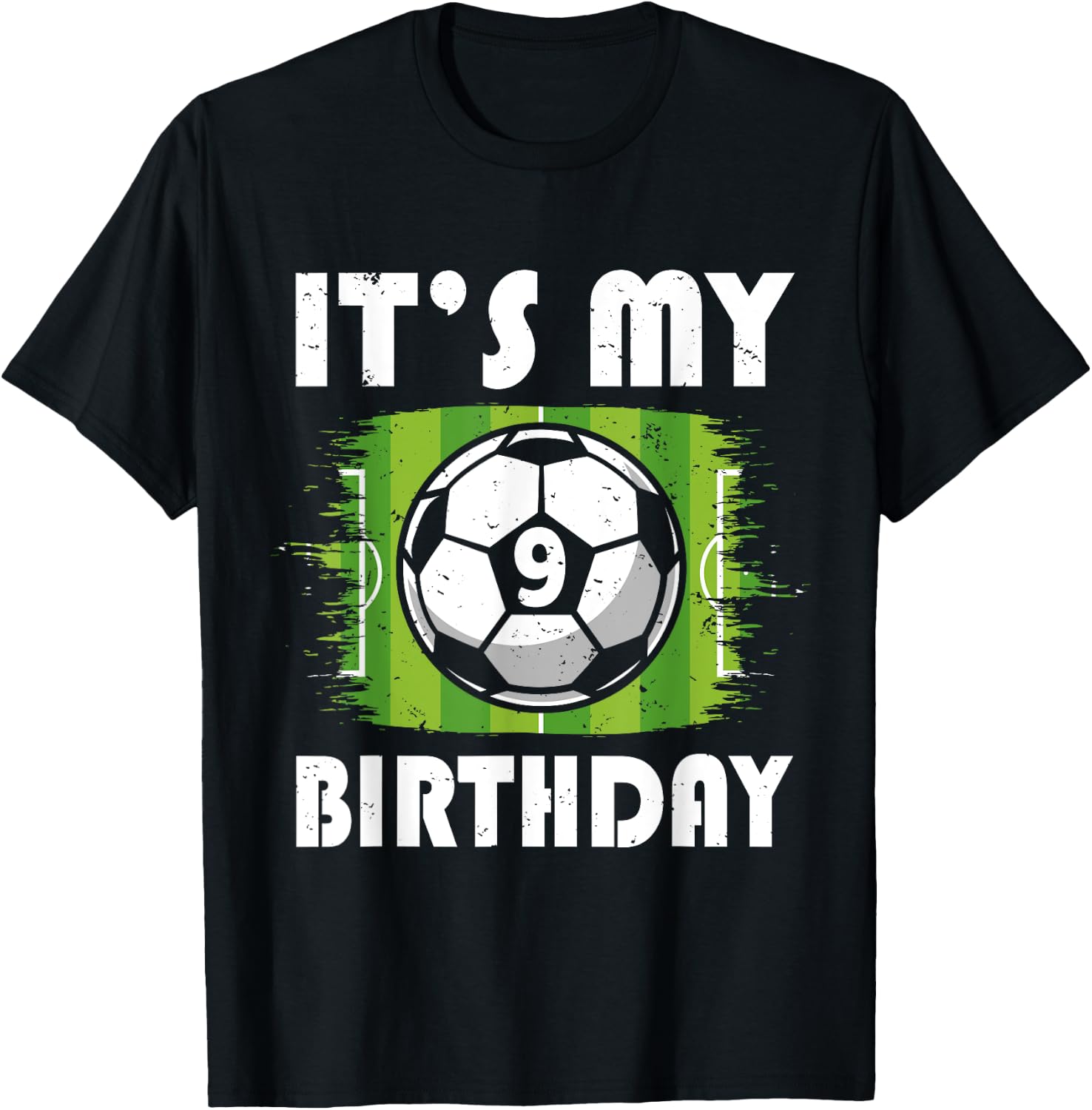 9 Years Old Kids Soccer Player 9th Birthday Boy T-Shirt - T-Shirt | Black