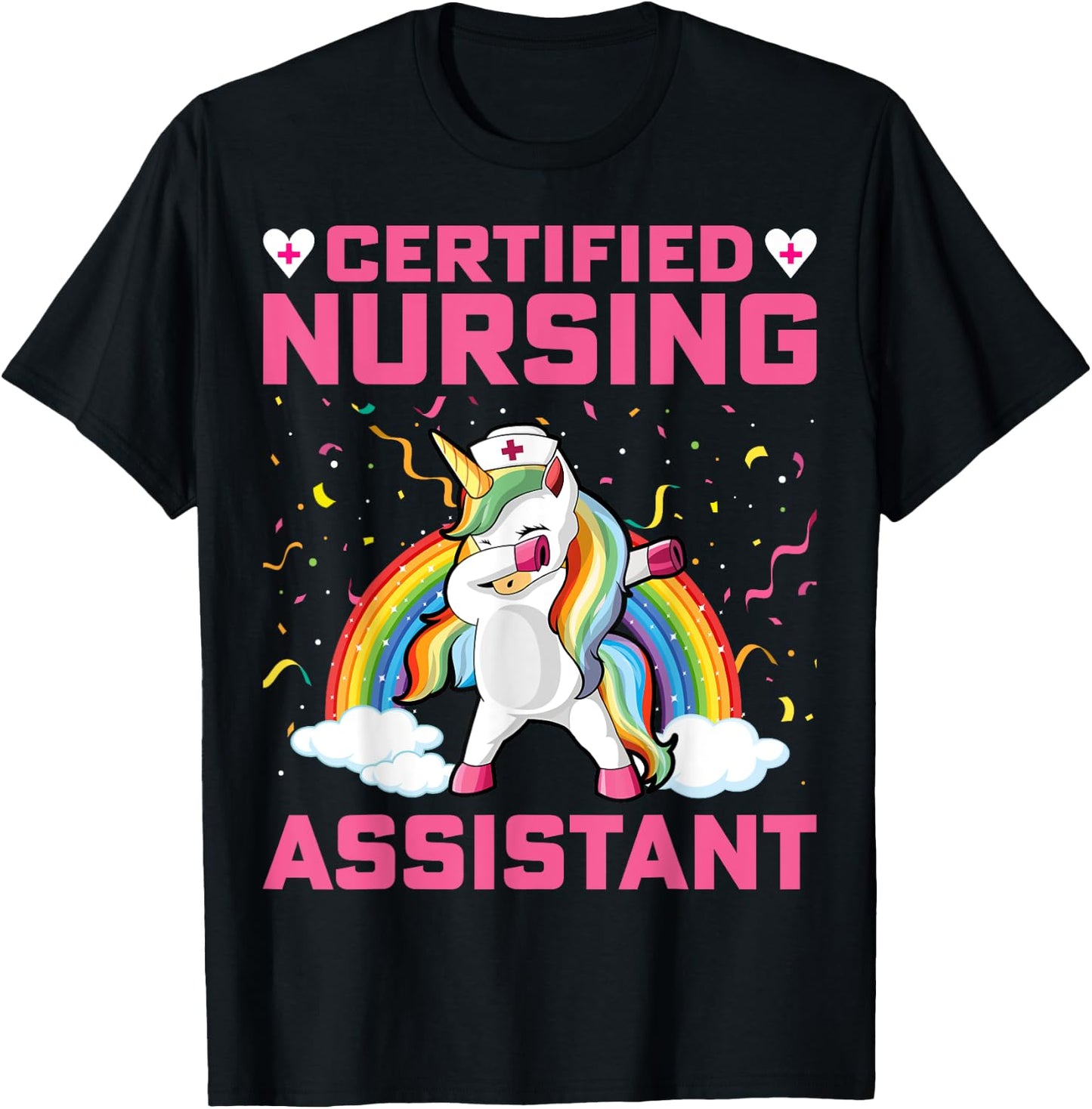 Certified Nursing Assistant - Dabbing Unicorn CNA Nursing T-Shirt - T-Shirt | Black