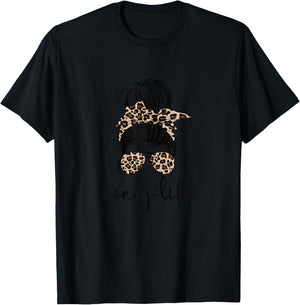 Honey Life Grandma Messy Bun Honey Grandmother T-Shirt - T-Shirt | Black