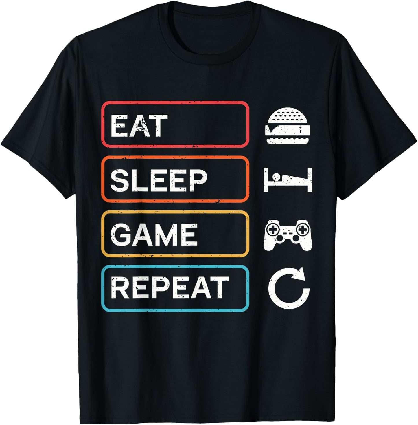 Eat, Sleep, Play, Repeat T-Shirt - T-Shirt | Black