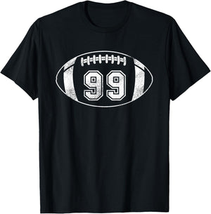Football Player #99 Football Mom Dad Jersey 99 Varsity Team T-Shirt - T-Shirt | Black